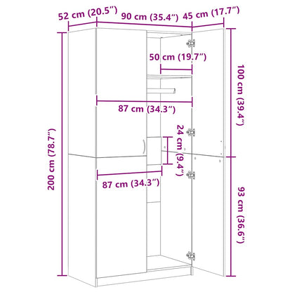 Armadio Rovere Sonoma 90x52x200 cm in Legno Multistrato | homemem39
