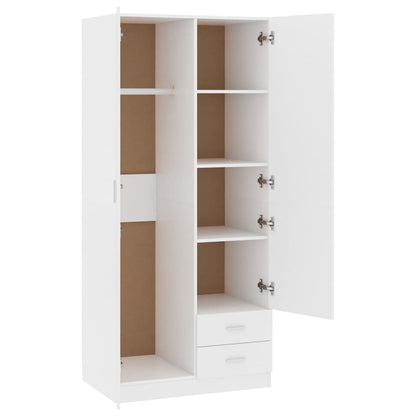 Armadio Bianco 80x52x180 cm in Legno Multistrato - homemem39