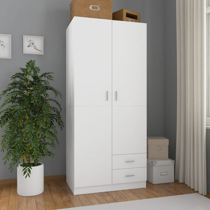 Armadio Bianco 80x52x180 cm in Legno Multistrato - homemem39