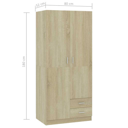 Armadio Rovere Sonoma 80x52x180 cm in Legno Multistrato | homemem39