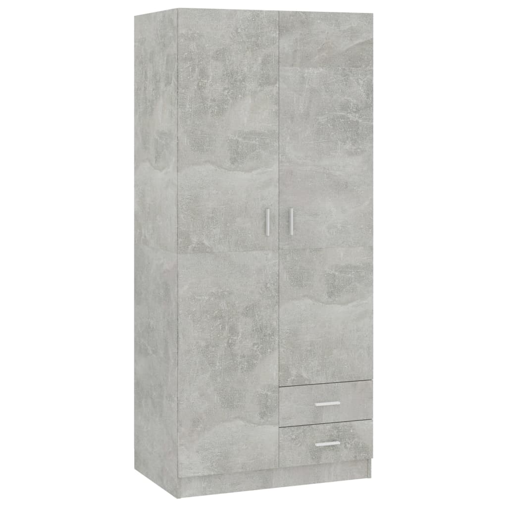 Armadio Grigio Cemento 80x52x180 cm in Legno Multistrato - homemem39