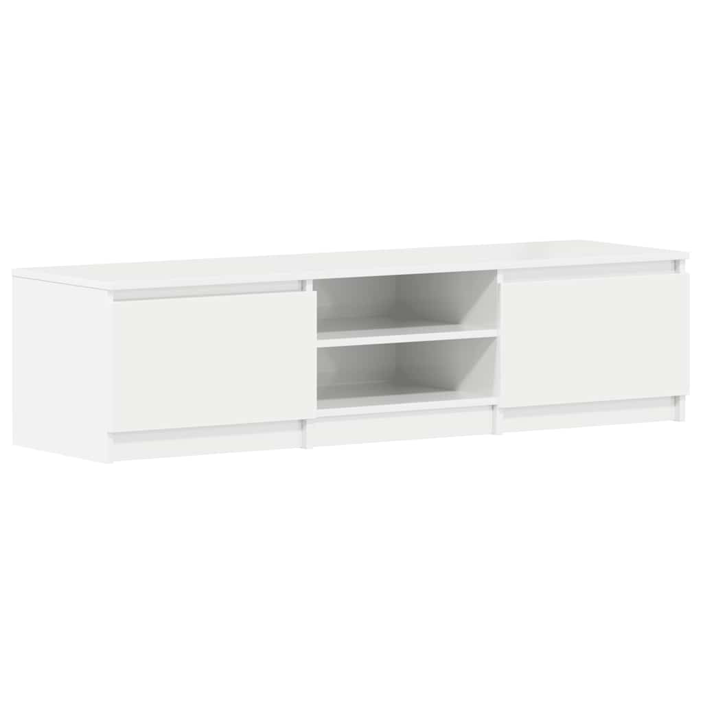 Mobile Porta TV Bianco Lucido 140x40x35,5 cm Legno Multistrato | homemem39