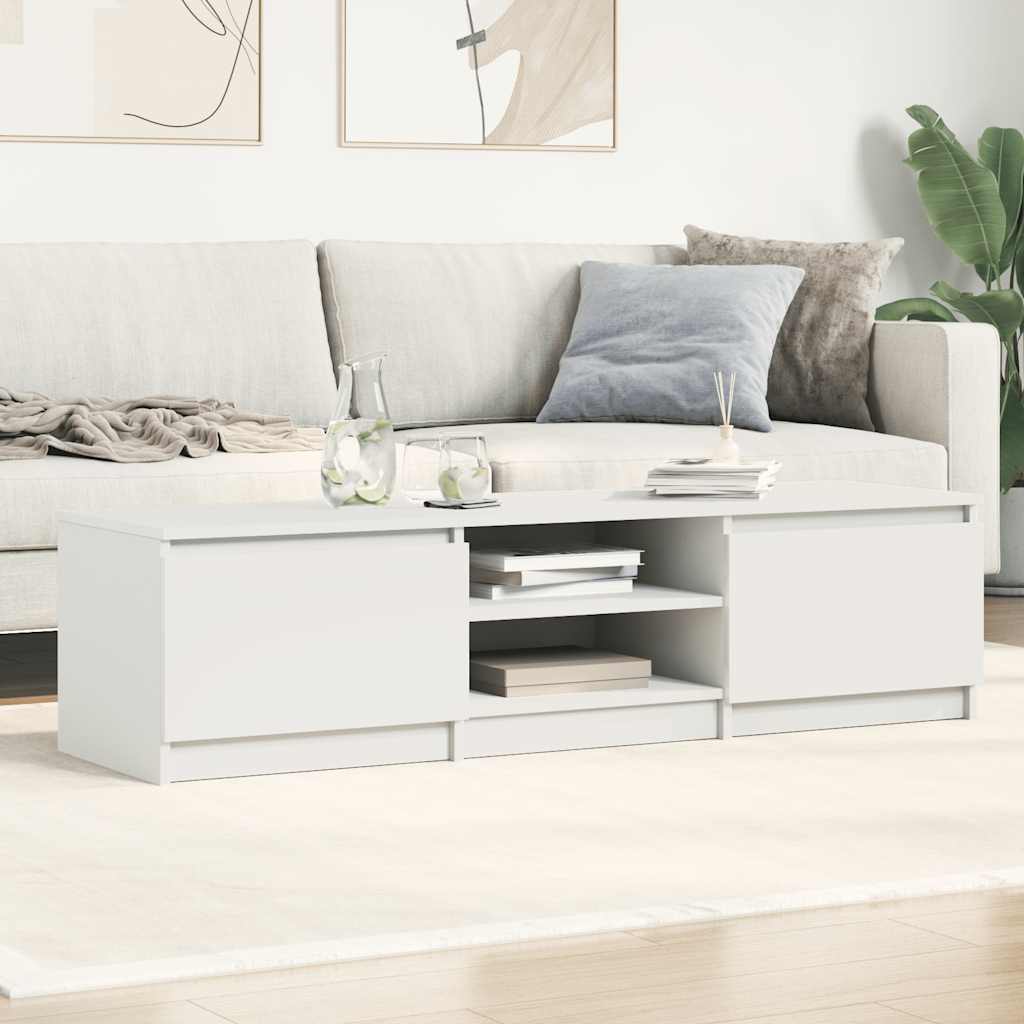Mobile Porta TV Bianco Lucido 140x40x35,5 cm Legno Multistrato | homemem39