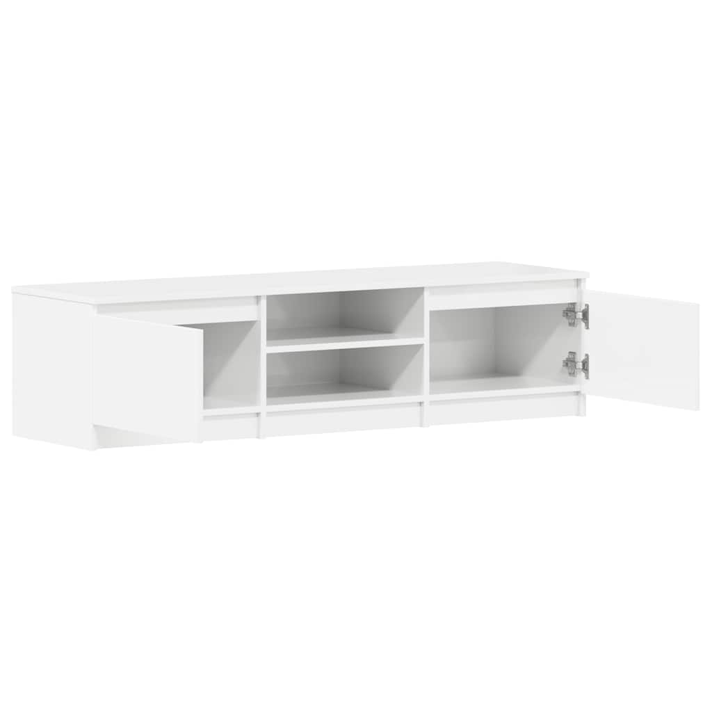 Mobile Porta TV Bianco Lucido 140x40x35,5 cm Legno Multistrato | homemem39