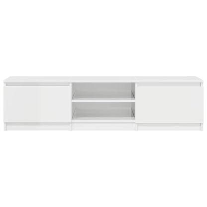 Mobile Porta TV Bianco Lucido 140x40x35,5 cm Legno Multistrato | homemem39
