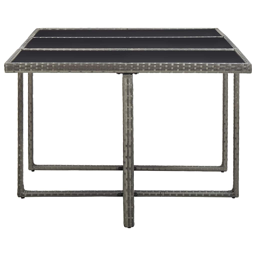 Set da Pranzo da Giardino 11 pz con Cuscini Polyrattan Grigio