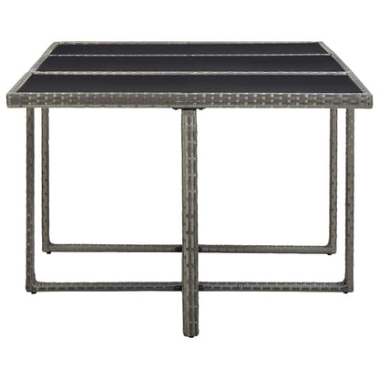 Set da Pranzo da Giardino 11 pz con Cuscini Polyrattan Grigio