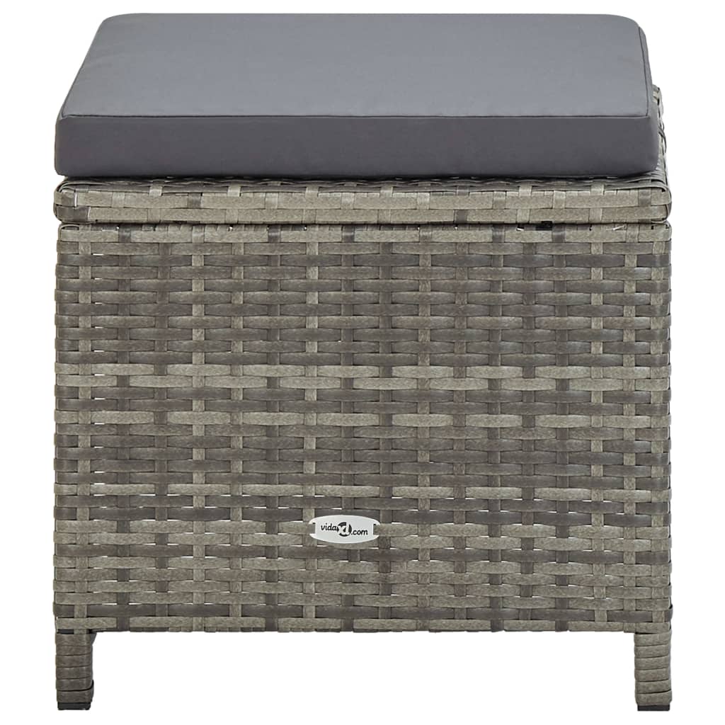 Set da Pranzo da Giardino 11 pz con Cuscini Polyrattan Grigio | homemem39