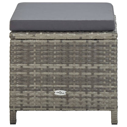 Set da Pranzo da Giardino 11 pz con Cuscini Polyrattan Grigio | homemem39