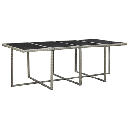 Set da Pranzo da Giardino 13pz con Cuscini in Polyrattan Grigio