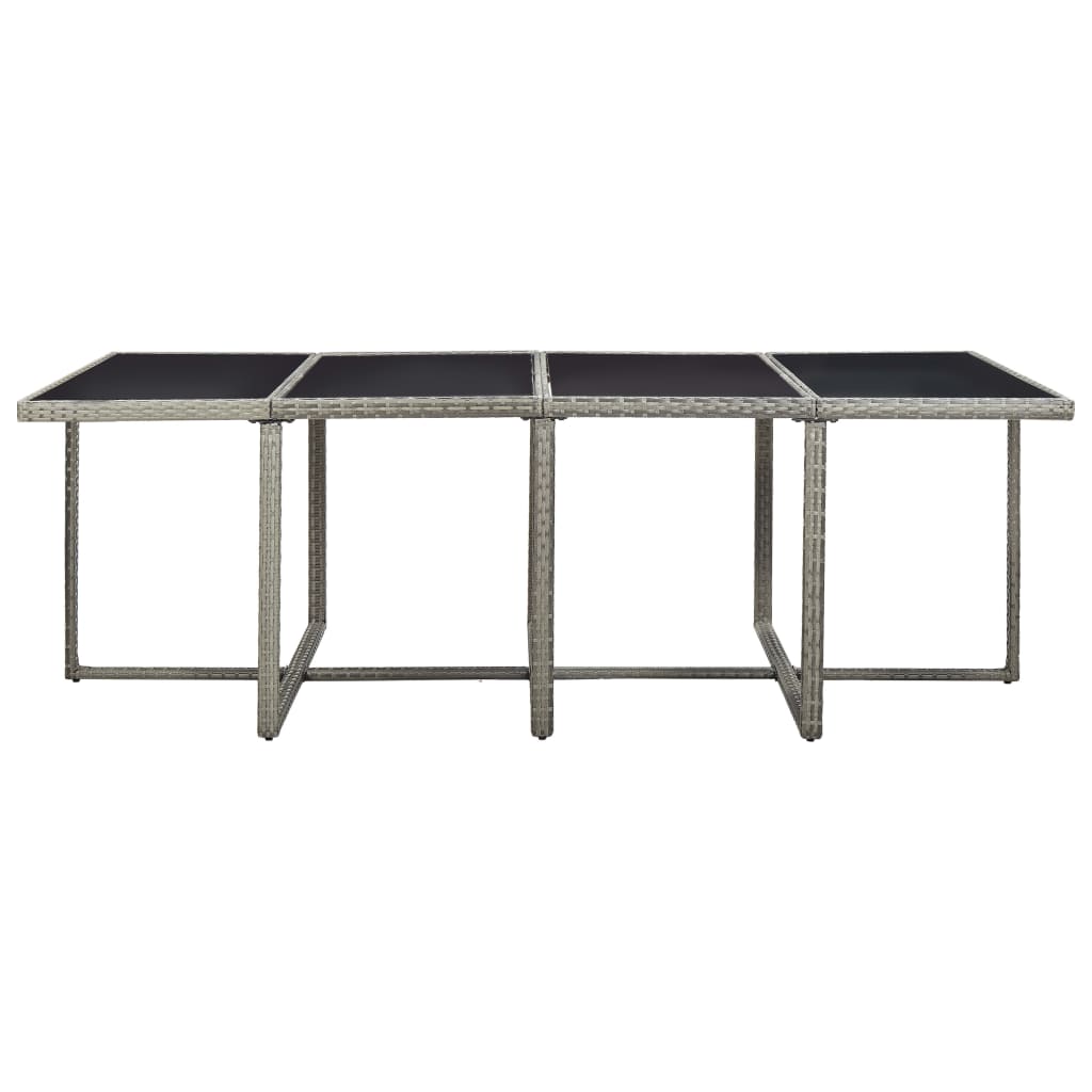 Set da Pranzo da Giardino 13pz con Cuscini in Polyrattan Grigio - homemem39