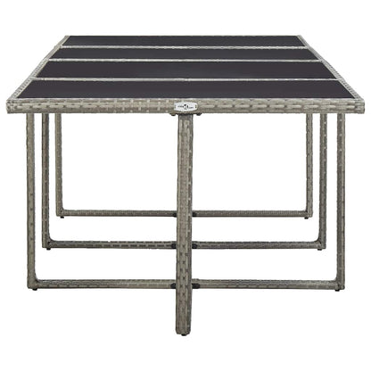 Set da Pranzo da Giardino 13pz con Cuscini in Polyrattan Grigio