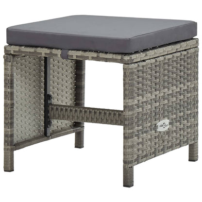 Set da Pranzo da Giardino 13pz con Cuscini in Polyrattan Grigio - homemem39