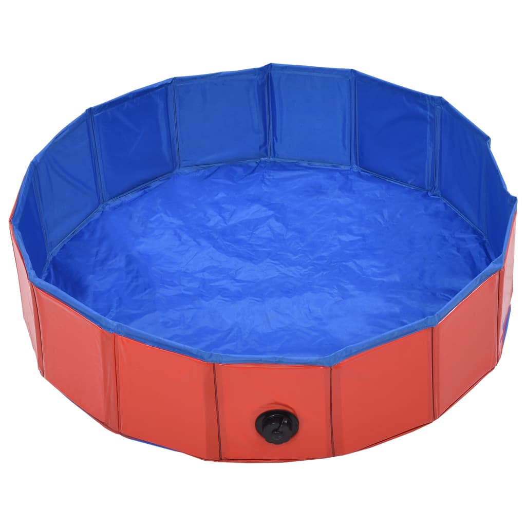 Piscina per Cani Pieghevole Rossa 80x20 cm in PVC - homemem39