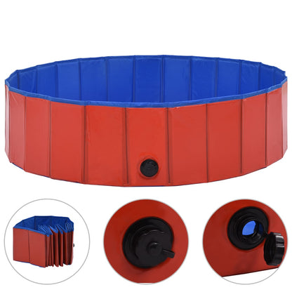 Piscina per Cani Pieghevole Rossa 120x30 cm in PVC - homemem39