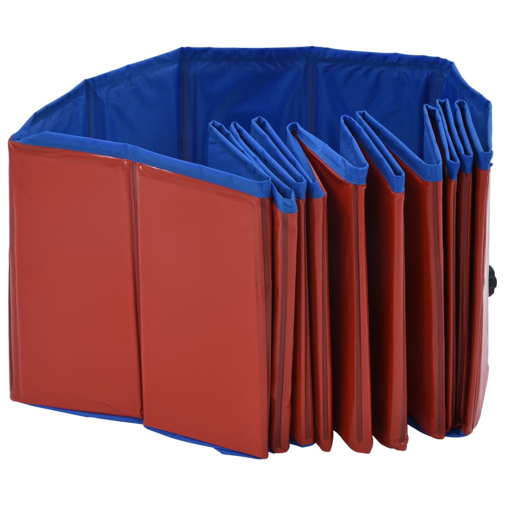 Piscina per Cani Pieghevole Rossa 120x30 cm in PVC - homemem39