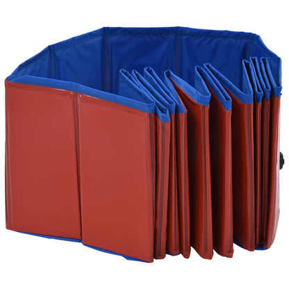 Piscina per Cani Pieghevole Rossa 120x30 cm in PVC - homemem39