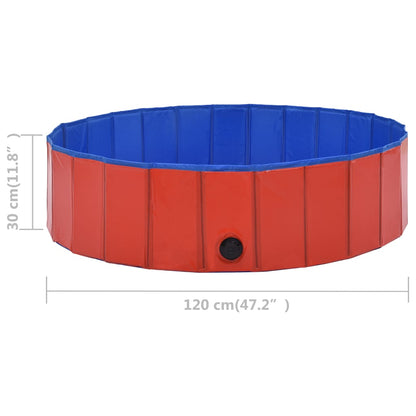 Piscina per Cani Pieghevole Rossa 120x30 cm in PVC - homemem39