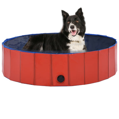 Piscina per Cani Pieghevole Rossa 120x30 cm in PVC - homemem39