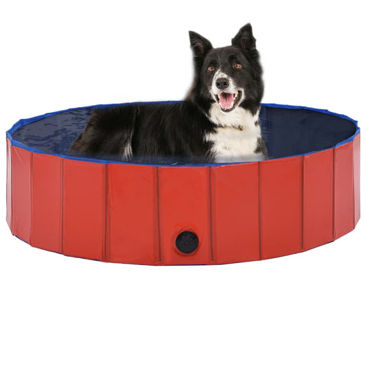Piscina per Cani Pieghevole Rossa 120x30 cm in PVC - homemem39