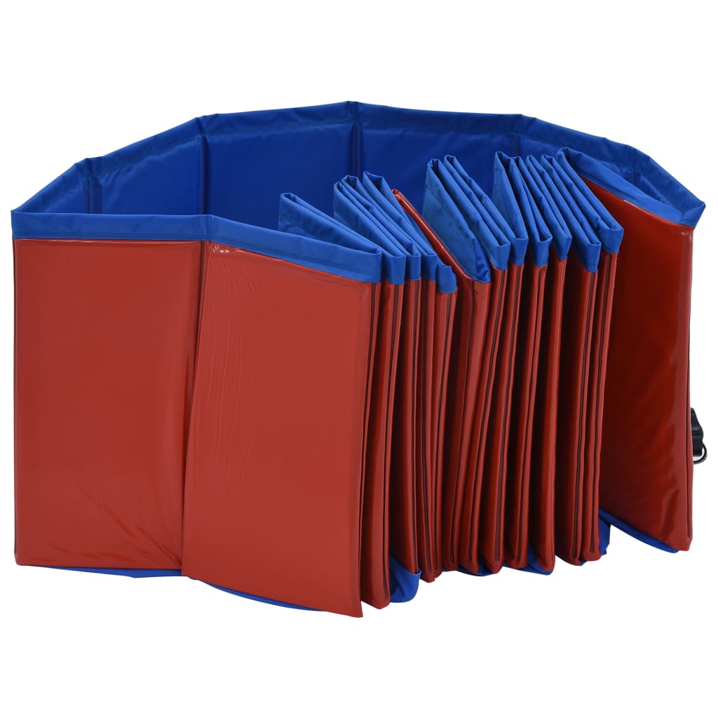 Piscina per Cani Pieghevole Rossa 160x30 cm in PVC | homemem39