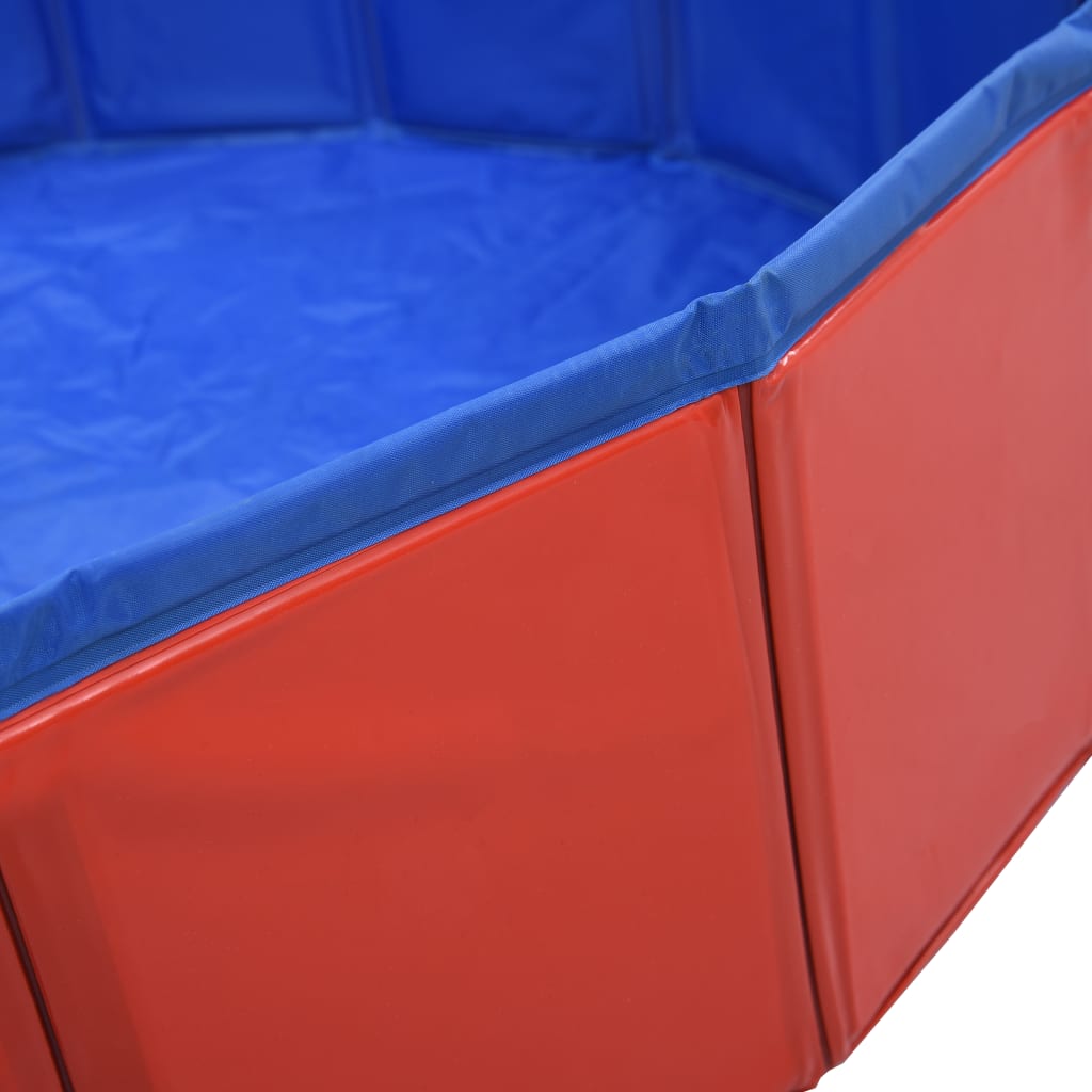 Piscina per Cani Pieghevole Rossa 160x30 cm in PVC | homemem39