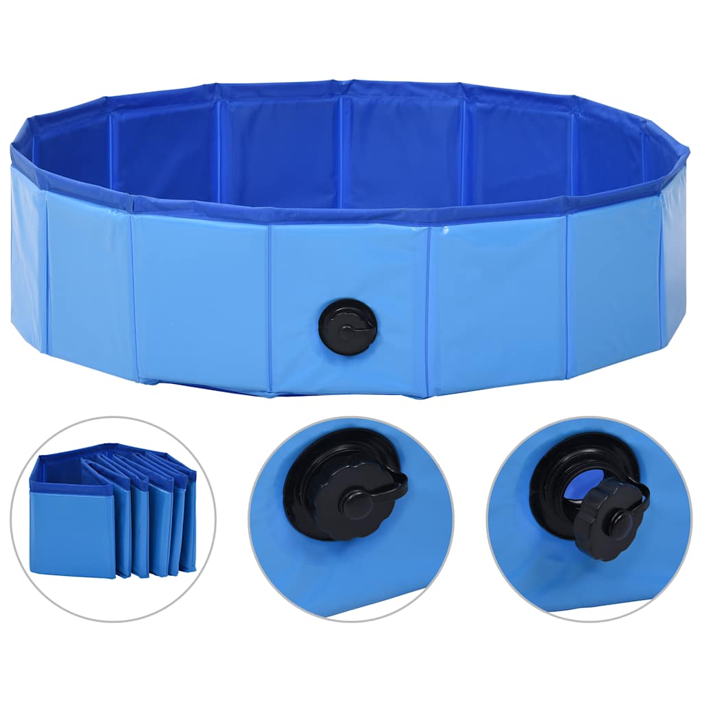 Piscina per Cani Pieghevole Blu 80x20 cm in PVC | homemem39