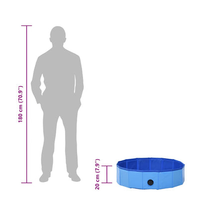 Piscina per Cani Pieghevole Blu 80x20 cm in PVC | homemem39