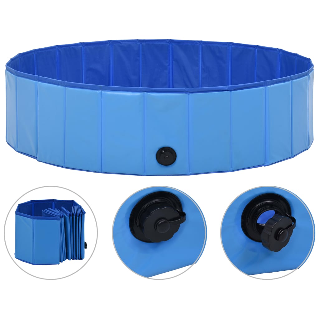 Piscina per Cani Pieghevole Blu 120x30 cm in PVC | homemem39