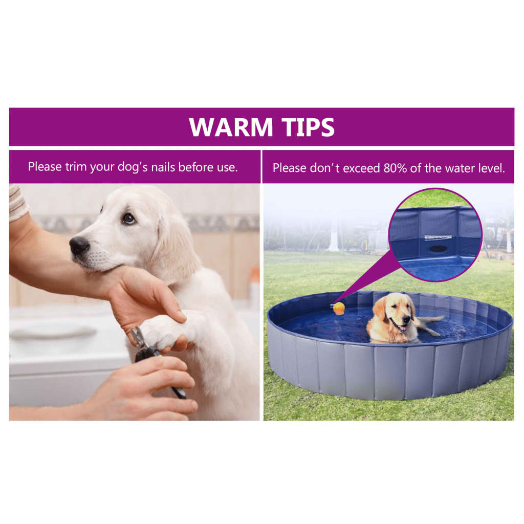 Piscina per Cani Pieghevole Blu 120x30 cm in PVC | homemem39