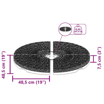 Base per Ombrellone a Forma di Ventaglio 4 pz Nero - homemem39