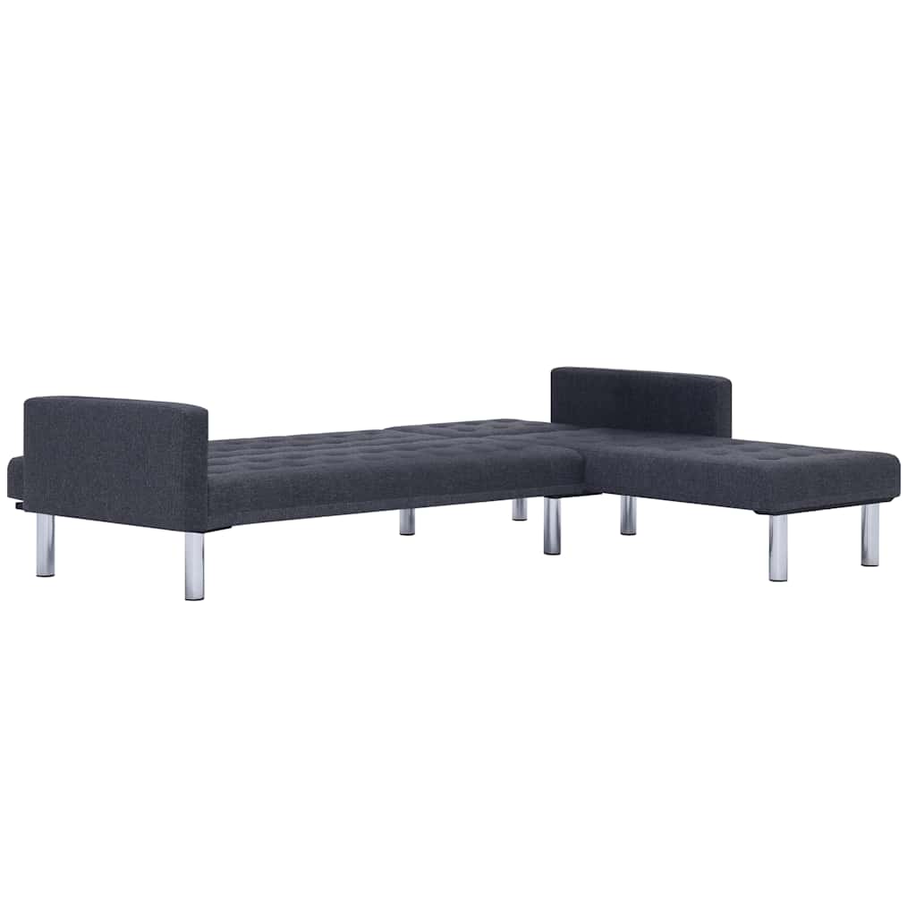 Divano letto a L grigio scuro in poliestere | homemem39