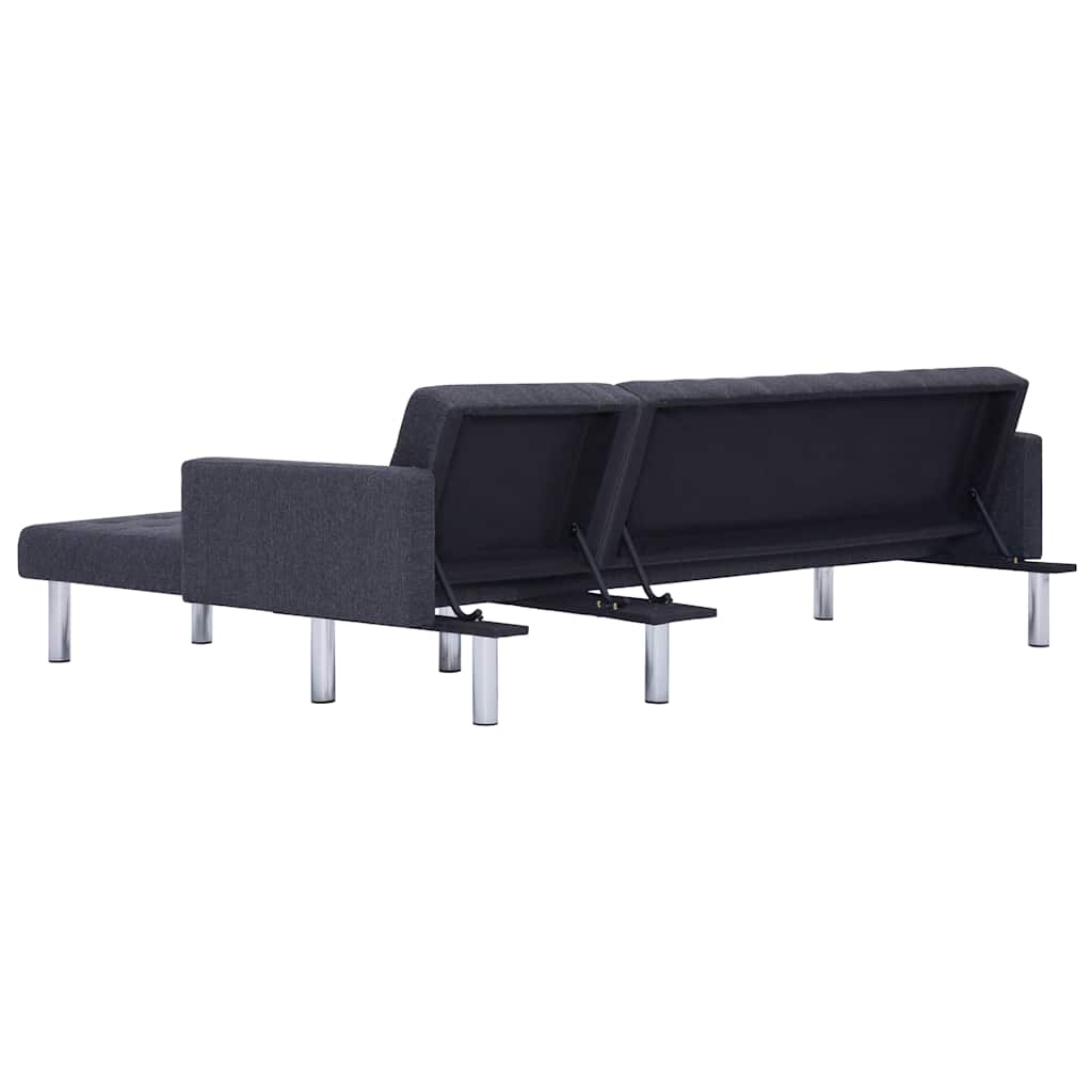 Divano letto a L grigio scuro in poliestere | homemem39