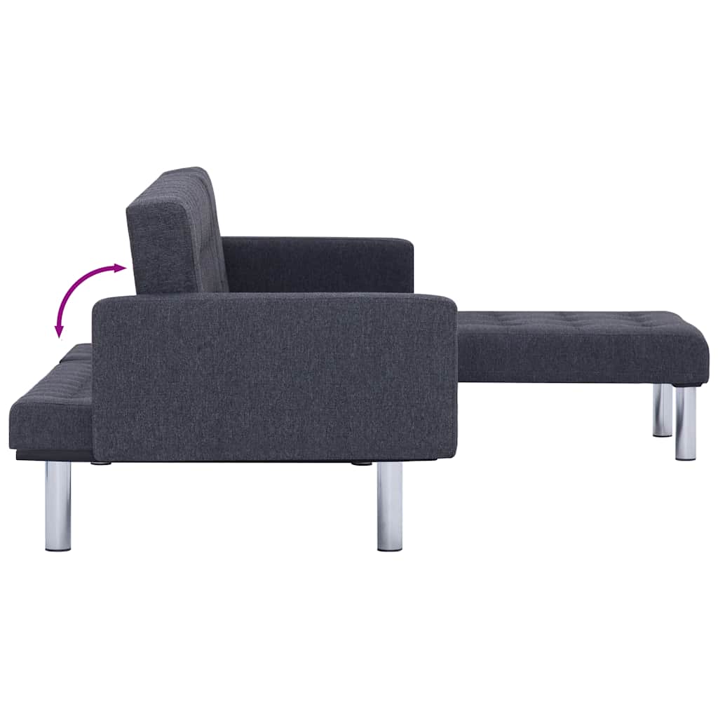 Divano letto a L grigio scuro in poliestere | homemem39