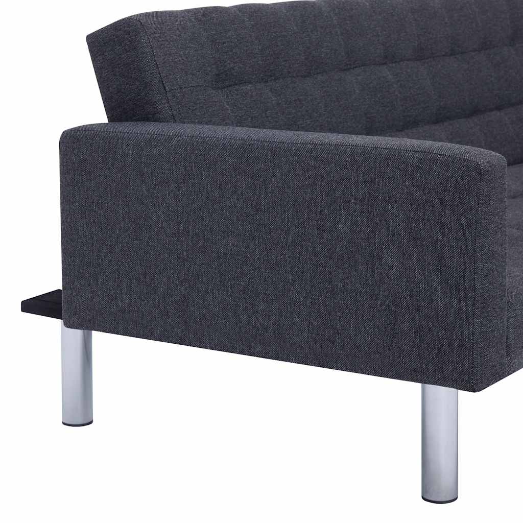 Divano letto a L grigio scuro in poliestere | homemem39