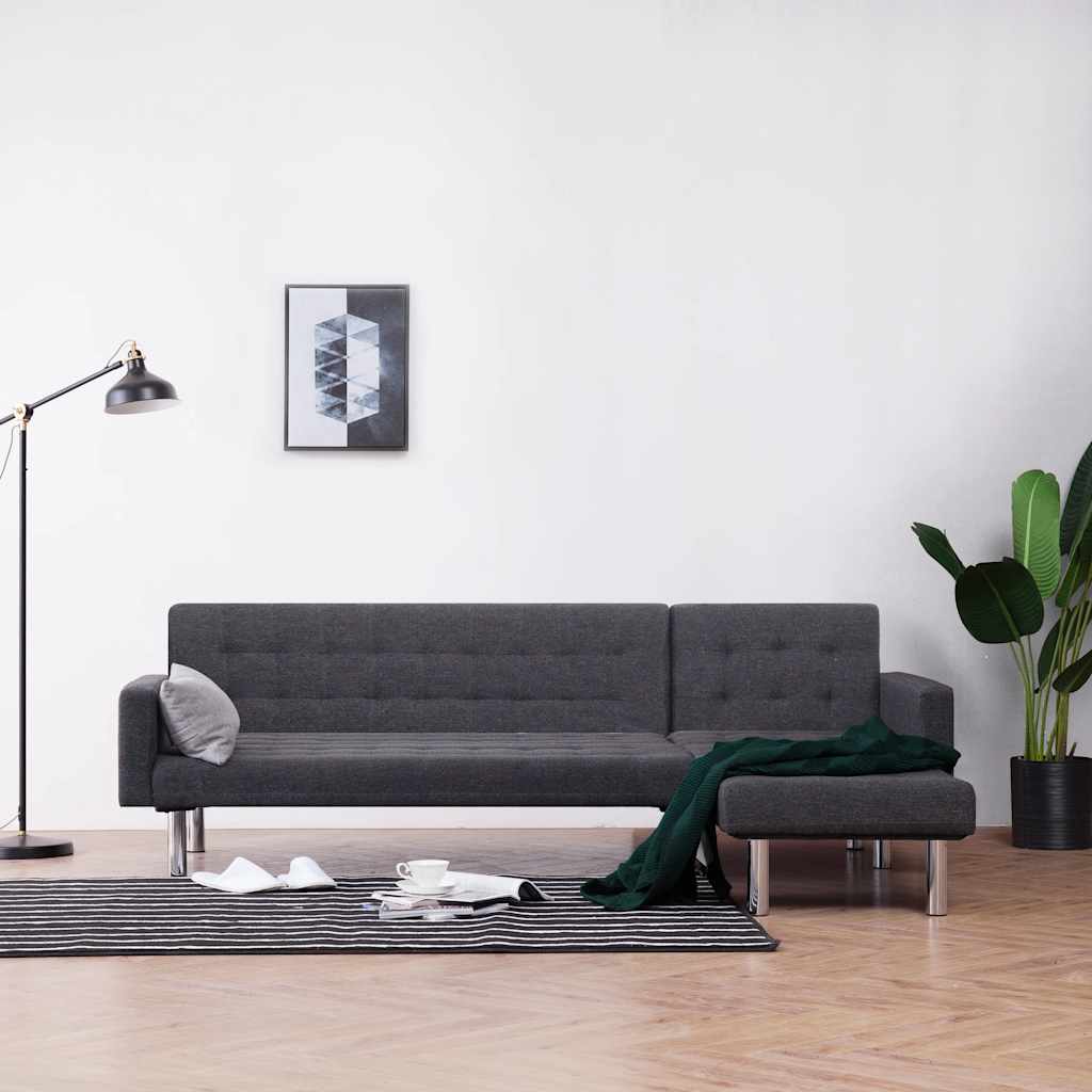 Divano letto a L grigio scuro in poliestere | homemem39
