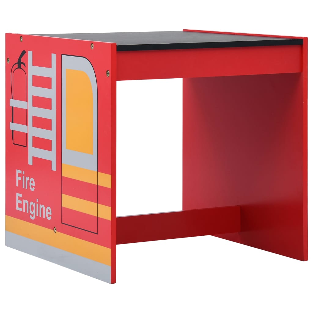Set e Tavolo Sedie per Bambini 3pz Design Camion Pompieri Legno | homemem39