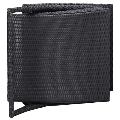 Lettino Prendisole con Cuscino in Polyrattan Nero - homemem39