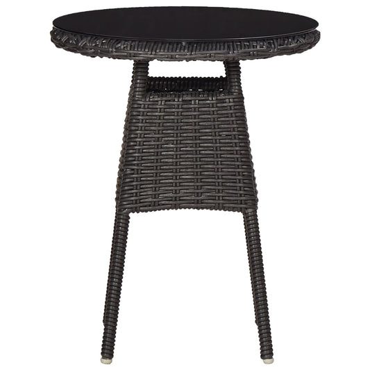 Set Bistrot da Giardino 3 pz con Cuscini in Polyrattan Nero - homemem39