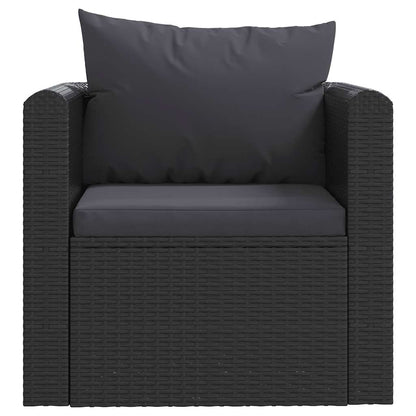 Poltrona con Cuscini in Polyrattan Nero | homemem39
