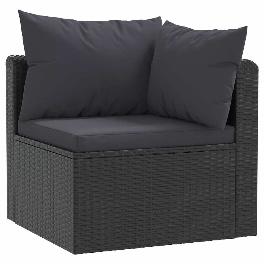 Set Divani da Giardino 2 pz con Cuscini in Polyrattan Nero - homemem39