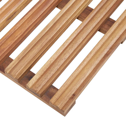 Pedane da Bagno 2 pz in Legno Massello d'Acacia 56x37 cm