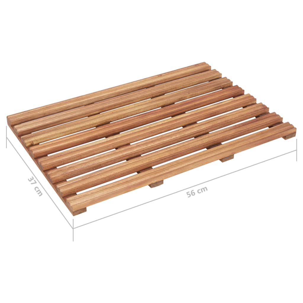 Pedane da Bagno 2 pz in Legno Massello d'Acacia 56x37 cm