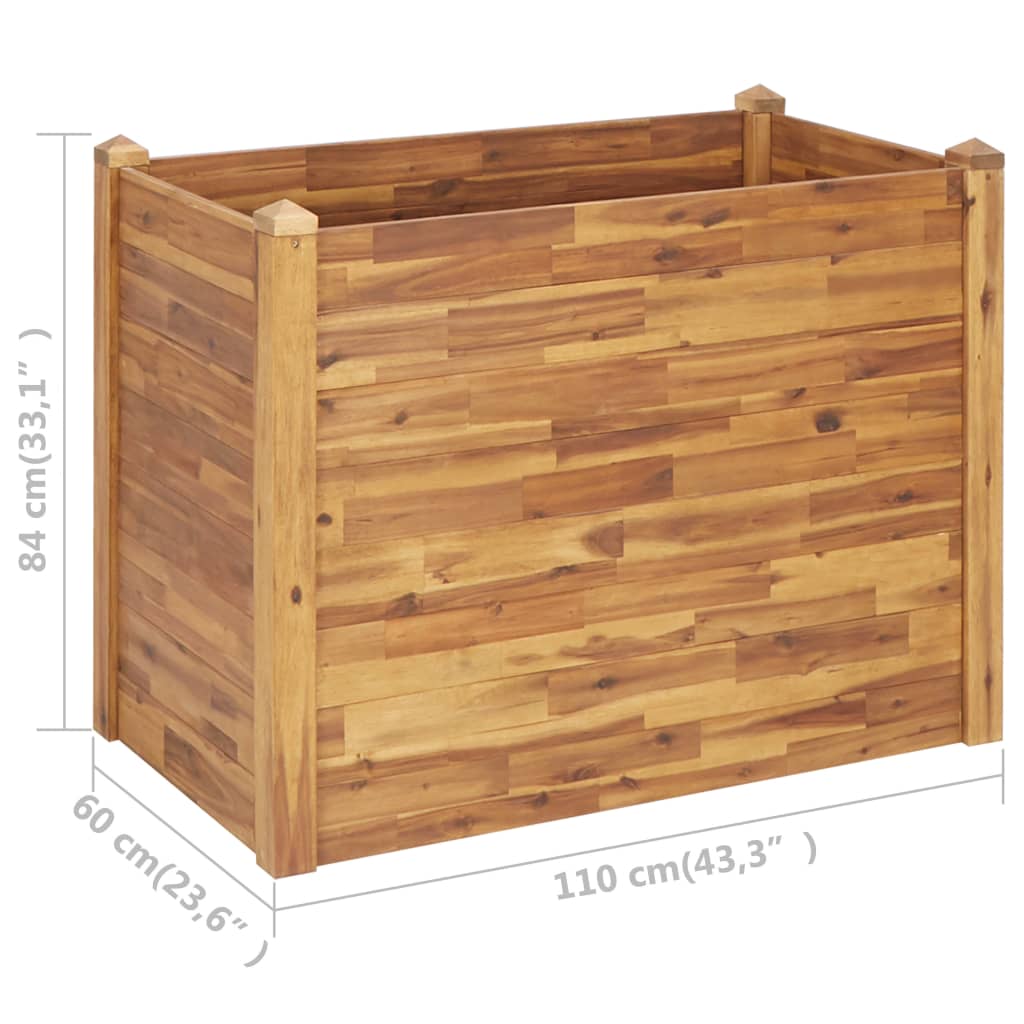 Letto Rialzato da Giardino 110x60x84 cm Legno Massello d'Acacia - homemem39