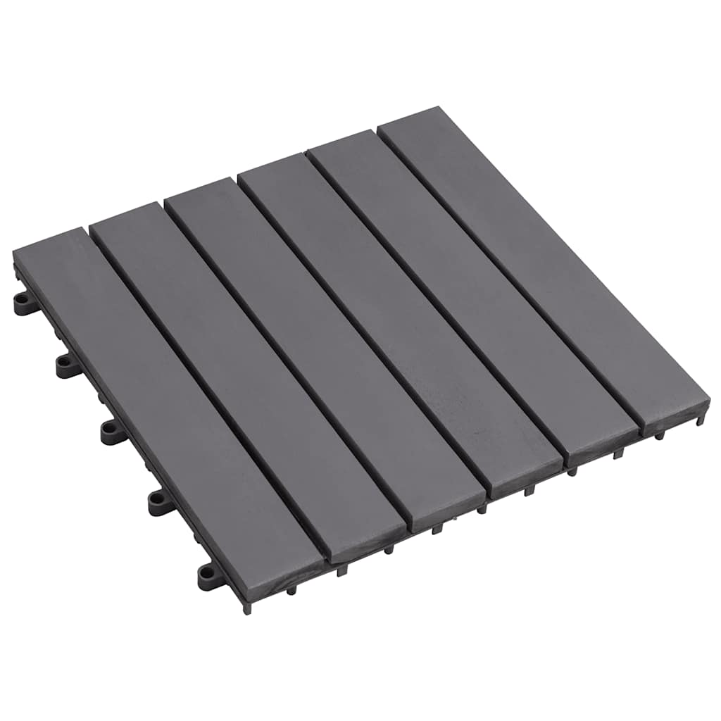 Pannelli Decking 10 pz Grigio Slavato 30x30cm Massello d'Acacia - homemem39