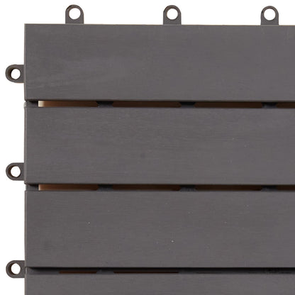 Piastrella per Decking 10 pcs Grigio 30 x 30 cm Legno di Acacia | homemem39