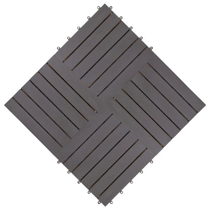 Pannelli Decking 10 pz Grigio Slavato 30x30cm Massello d'Acacia - homemem39