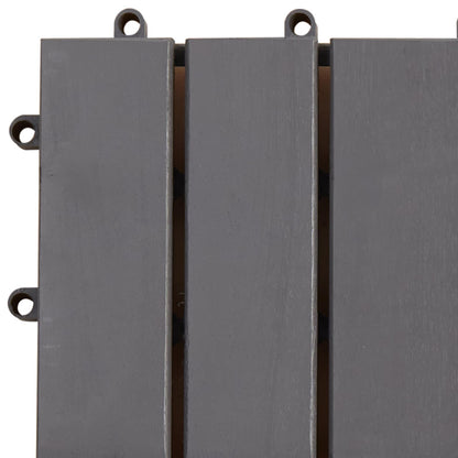 Piastrella per Decking 10 pcs Grigio 30 x 30 cm Legno di Acacia | homemem39