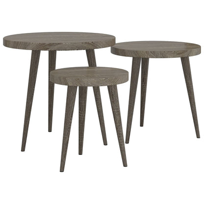 Set di Tavolini 3 pz Grigi in MDF e Ferro - homemem39