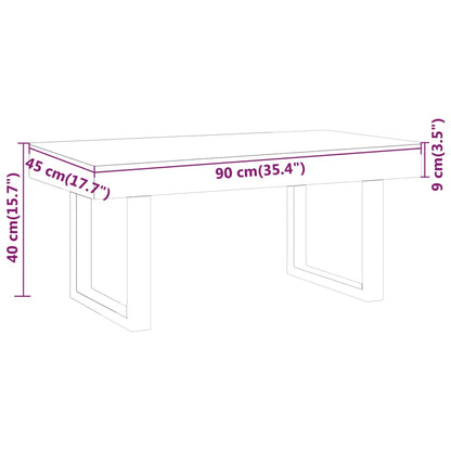 Tavolino Salotto Marrone Scuro e Nero 90x45x40cm in MDF e Ferro | homemem39